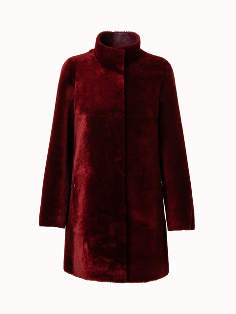 Wendbarer Shearling-Leder-Mantel