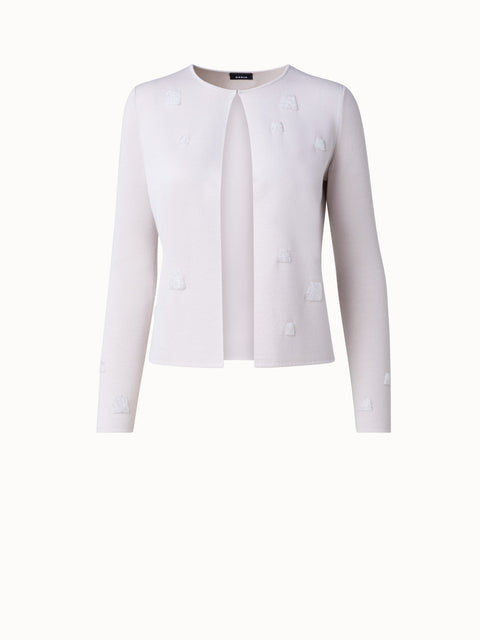 Kaschmir-Seiden-Cardigan mit Swarovski-Trapezen