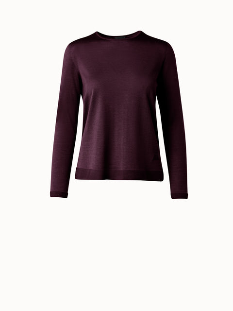 Nahtloser Feinstrickpullover aus Kaschmir und Seide