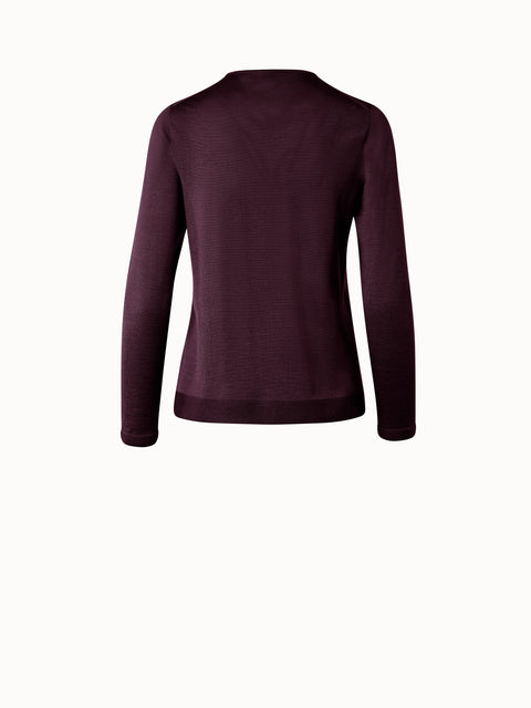 Nahtloser Feinstrickpullover aus Kaschmir und Seide