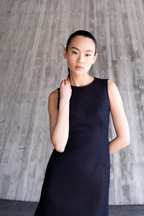 Midikleid aus Techno Grid