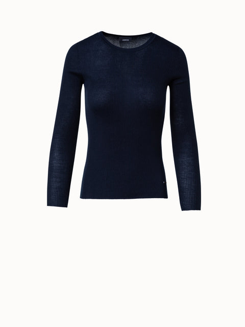 Feinstrickpullover aus Baumwolle und Seide