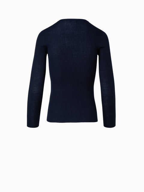 Feinstrickpullover aus Baumwolle und Seide