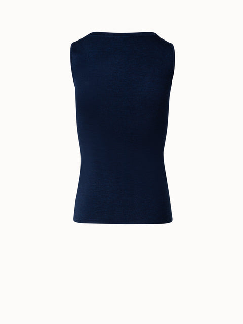 Top aus Seide mit Scoop Neck