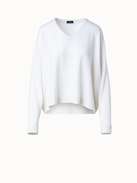 Oversize Kaschmirpullover mit V-Ausschnitt