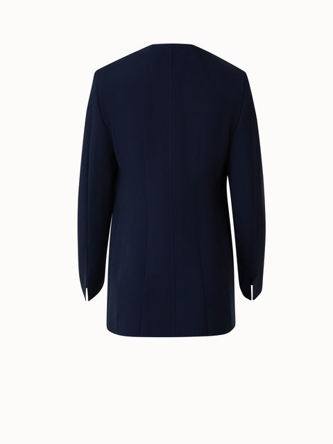 Lange Doubleface-Jacke aus Wolle mit Stretch