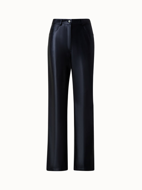 Kunstleder-Hose mit geradem Bein
