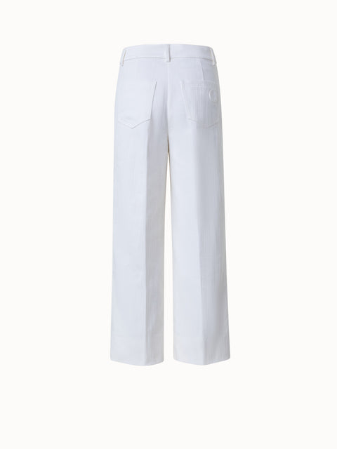 Weite Baumwoll-Denim-Hose