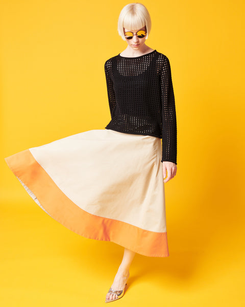 Strickpullover aus grobem Baumwollmesh