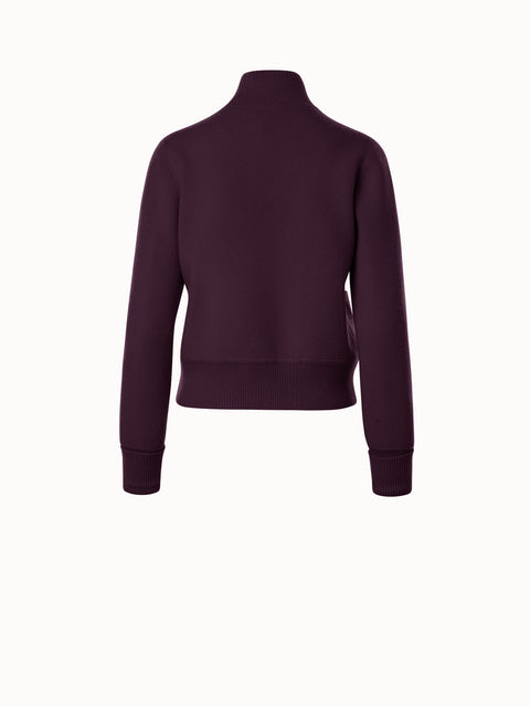 Kurze Strickjacke aus Kaschmir-Piqué