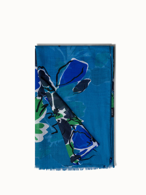 Schal mit Sketched Abraham Flower Druck