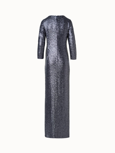 Pailletten besetzes langes Abendkleid