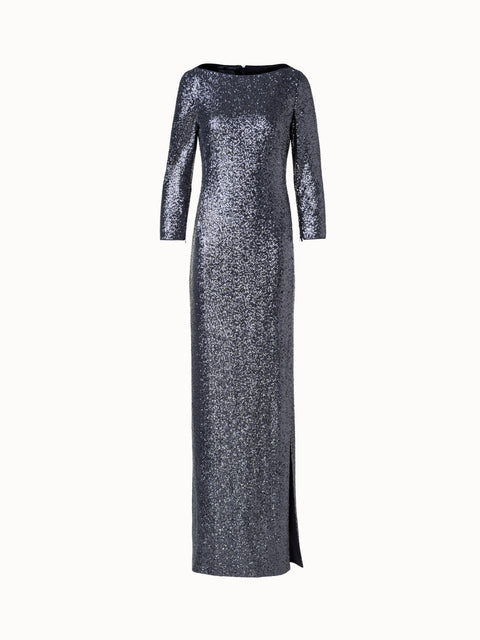 Pailletten besetzes langes Abendkleid