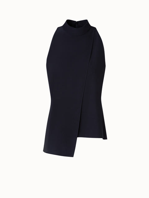 Ärmellose Seidenbluse mit asymmetrischem Detail
