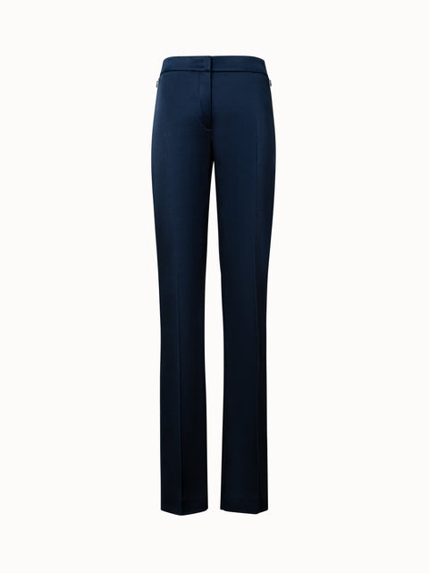 Gerade Hose aus Woll-Satin