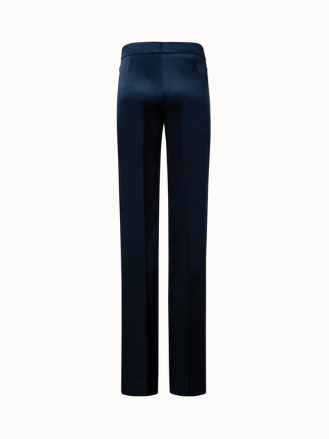 Gerade Hose aus Woll-Satin