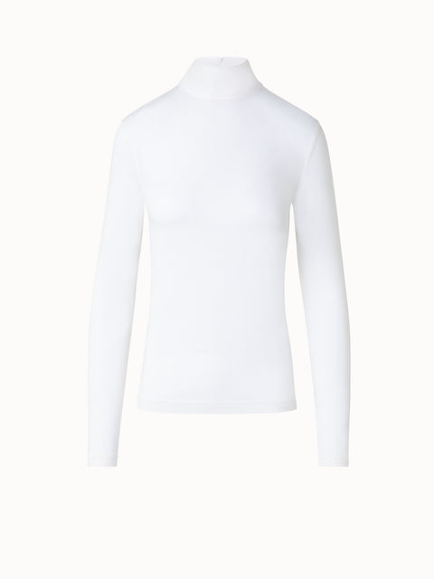 Shirt aus Modal-Jersey mit Stehkragen
