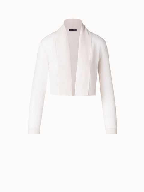 Kurze Bolero Strickjacke mit Schalkragen