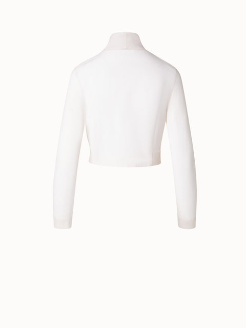 Kurze Bolero Strickjacke mit Schalkragen