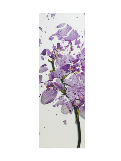 Kaschmirseidenschal mit Scattered Orchid Druck