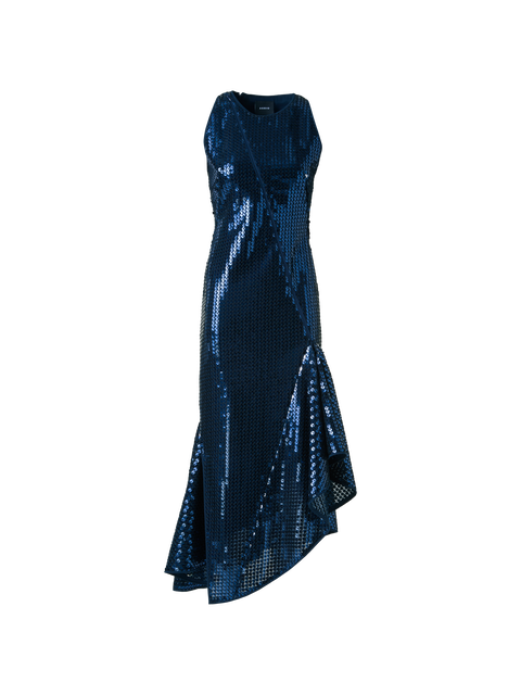 Asymmetrisches Paillettenkleid mit Volant