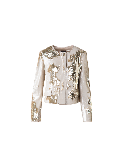 Kurze Jacke mit Dual-Pailletten