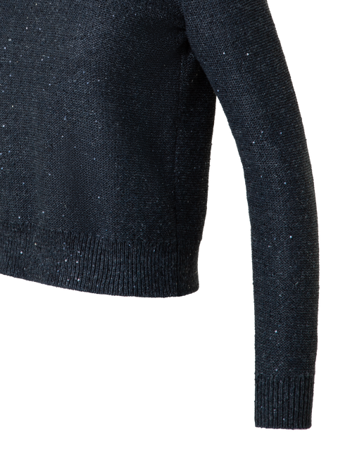 Leinen-Baumwoll-Pullover mit Mikro-Pailletten