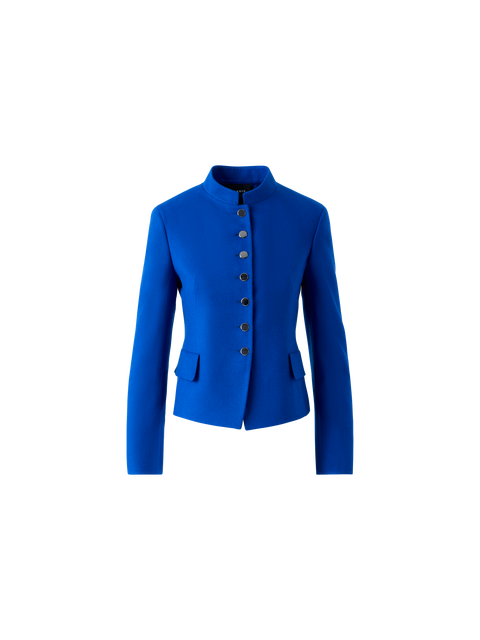 Kurze Taillierte Wollflanell Doubleface Jacke
