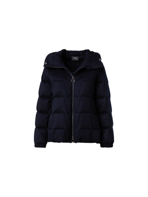 Trapezförmig gesteppter Kaschmir-Parka