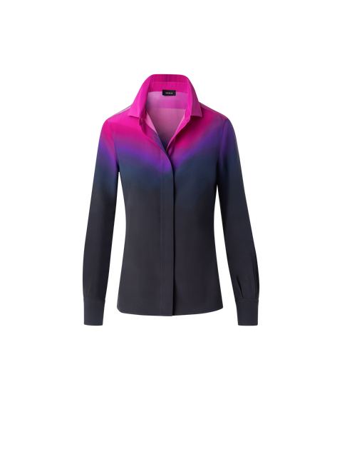 Seidenbluse mit Alta Magenta Druck