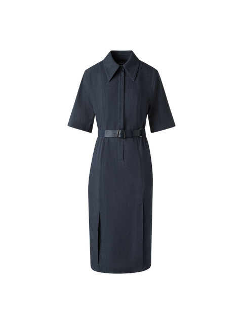 Kurzarm-Hemdkleid aus Baumwoll-Denim