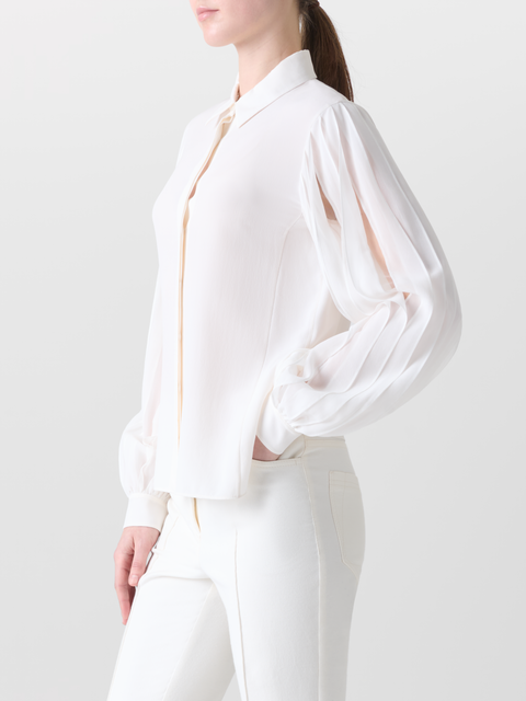 Seidenbluse mit Schleifenärmeln