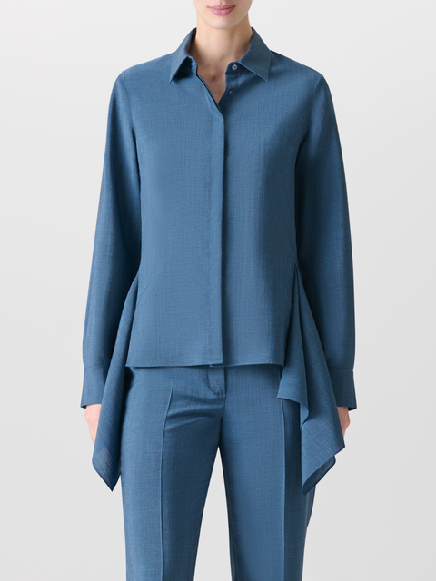 Asymmetrische Bluse aus Cool Wool