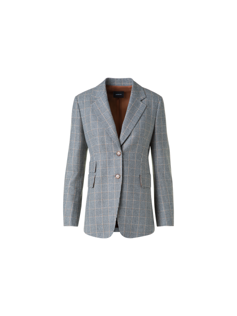 Langer Prince of Wales Blazer aus Kaschmir