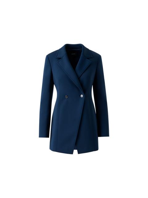 Taillierte Techno Neopren Doppelreiher Jacke