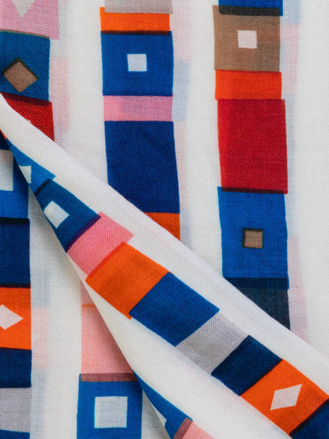 Kaschmirseidenschal mit Superstripe-Druck