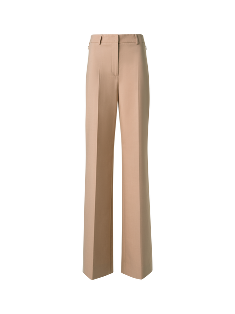 Gerade Baumwoll-Doubleface-Hose mit weitem Bein