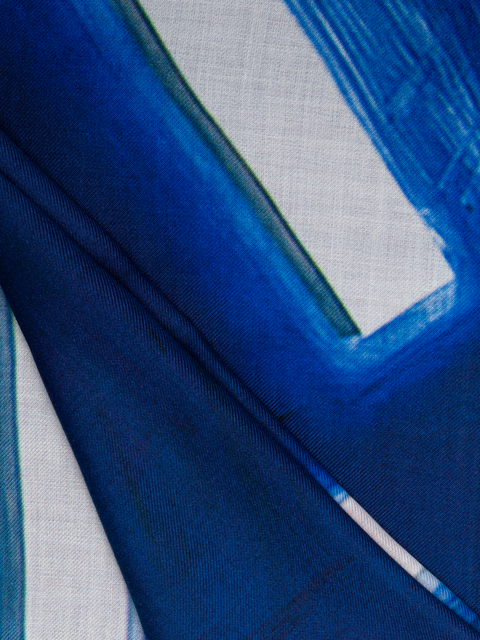 Kaschmirseidenschal mit Blue Angel Druck
