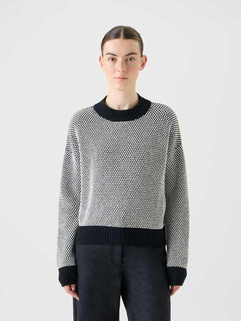Wolle Kaschmir 3D Punkte Jacquard Pullover