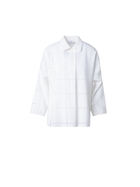 Kimono-Bluse mit Window-Karo