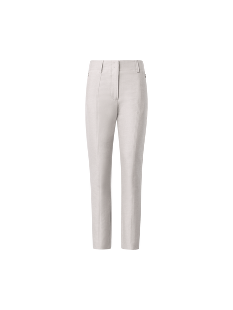 Slim Hose aus Baumwoll-Seiden-Doubleface