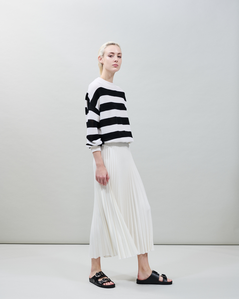 Gestreifter Cool Wool Mesh Pullover