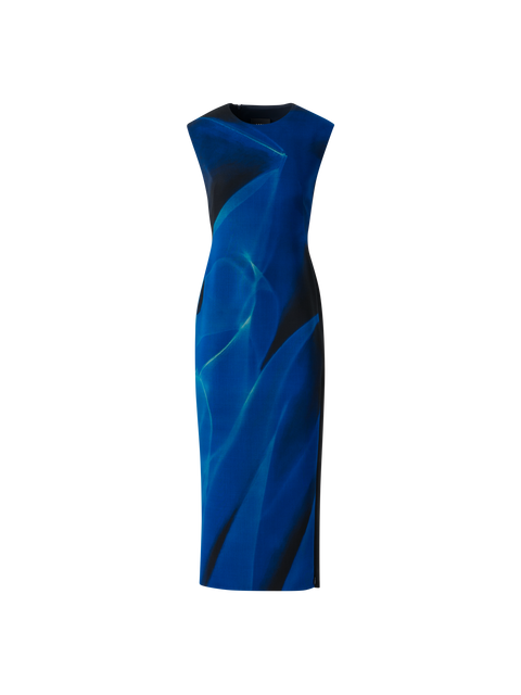Woll Etui Kleid in Cyanotype Print