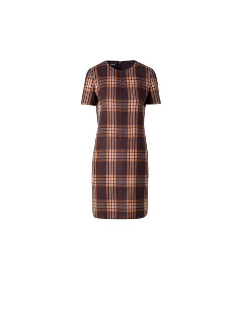 Etuikleid aus Seide - Karo wendbar auf Uni