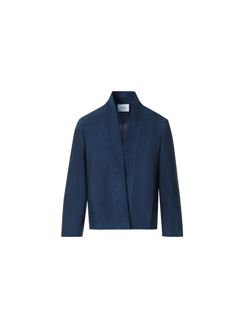 Kurze Wildlederjacke mit V-Ausschnitt