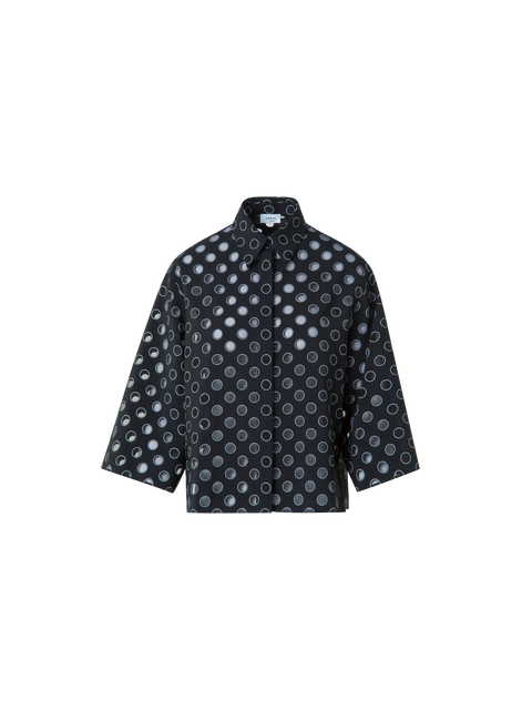 Kurze Bluse mit transparenten Polka Dots