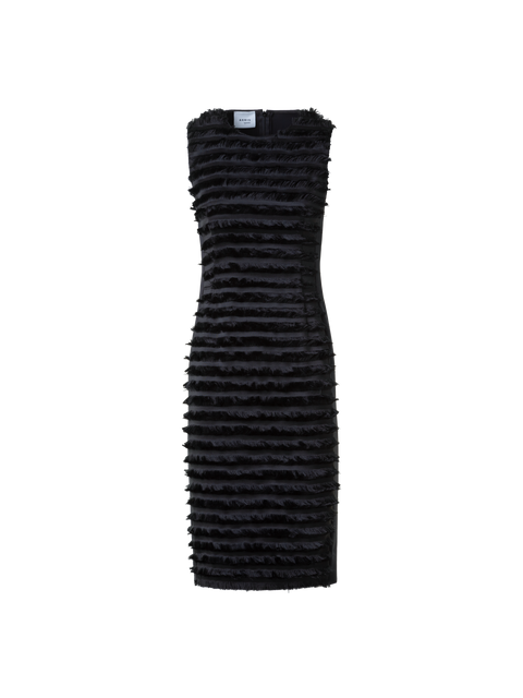 Techno Midi Etui Kleid mit Fransen Streifen