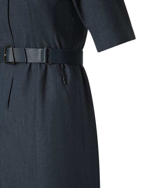 Kurzarm-Hemdkleid aus Baumwoll-Denim