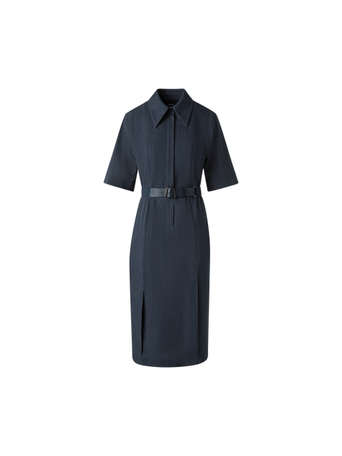 Kurzarm-Hemdkleid aus Baumwoll-Denim