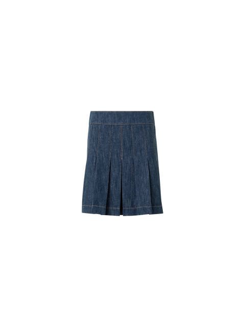 Denim-Minirock mit Falten